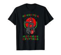 Christmas Mothman Shirt Cryptid Mothman Cryptmas Cryptidcore Value Graphic T-Shirt, Men, Black, L