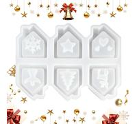 Christmas Moulds, 6 Cell House Mould For Christmas Candles | Non-stick Craft Supplies For Girls Birthday Beginners Decorations Epoxy Resin
