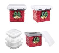 Christmas Moulds Silicone, Snow-Covered Fireplace, Christmas Silicone Mould, Reusable, Easy Demould, Art Project Mould, Reusable for Winter Holidays, Epoxy Resin, Concrete, Plaster