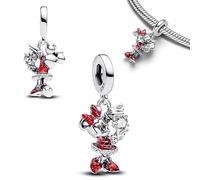 Christmas Mouse Ice Skating Charm 925 Silver Charm Compatible with Pandora Charms, Trollbeads, Chamilia, Biagi and Many Other UK Charm Bracelets.