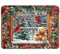 Christmas Mouse Mat 340x280x3mm Red Sparrow Mouse Pad, Thick Non-Slip Rubber Base Desk Mat and Stitched Edge, Optimised for Gaming Sensors Mousepad Office Accessorie for Home Learning Laptop, Model974