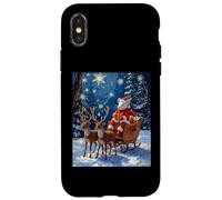 Christmas Mouse Sleigh Reindeer Holiday Winter Snow Case for iPhone X/XS