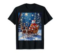 Christmas Mouse Sleigh Reindeer Holiday Winter Snow T-Shirt