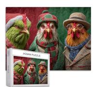 Christmas Movie Character Chicken 1000 Piece Jigsaw Puzzles for Adults Festival Costume Art Jigsaw Puzzle Colorful DIY Puzzles for Home Decoration Gifts Family Puzzle Perfect for Game Nights 70×50 cm