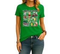 Christmas Movies Christmas Film Grinch Griswold Kevin Nightmare Elf | Christmas Women's T-Shirt, Green, S