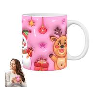 Christmas Mug - Ceramic 350ml 9.5x8cm 390g, Novelty Christmas Birthday Present, Holiday Coffee Mugs | Rudolph A-F, Office, Home, Party Drinkware