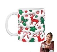 Christmas Mug - Ceramic 350ml 9.5x8cm 390g, Novelty Christmas Birthday Present, Holiday Coffee Mugs | Rudolph A-F, Office, Home, Party Drinkware