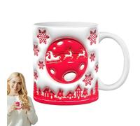 Christmas Mug - Ceramic 350ml 9.5x8cm 390g, Novelty Christmas Birthday Present, Holiday Coffee Mugs | Rudolph A-F, Office, Home, Party Drinkware