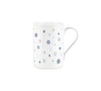 Christmas Mug - Watercolour Snowflakes Festive Blue & White Bone China Tea/Coffee Present Gift Mug