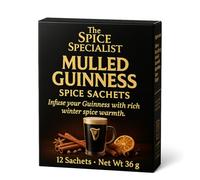 Christmas Mulled Stout Spice Sachets - 12 Sachets (36g) | Festive Mulling Spices for Stout & Dark Ale | Warming Winter Blend with Cinnamon, Clove & Orange Peel by The Spice Specialist