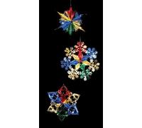 Christmas Multi Coloured Foil Hanging Decoration Set - Stars assortment