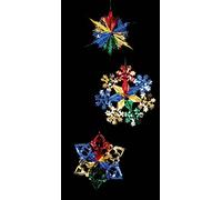 Christmas Multi Coloured Foil Hanging Decoration Set - Stars assortment