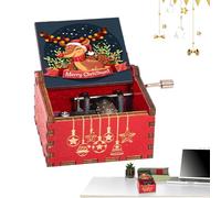 Christmas Music Box | Carved Hand-Cranked Classical Music Box - Vintage for Boy Girl Family Friend Lover, Suitable for Birthday Christmas Thanksgiving