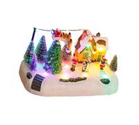 Christmas Music Box Ornament with LED Lights & Melodies, Resin Holiday Decor for Home, Xmas Tree, Family Gatherings - Festive Indoor Outdoor