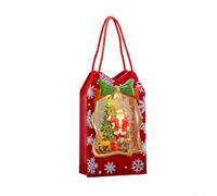 Christmas Music Box Snowflake Rotating Dome USB Battery Powered Plays Holiday Songs Warm Light Night Light Seasonal Decor Festive Table Ornament Red 15x7x25cm 1pc(A)