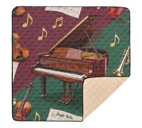 Christmas Music Instrument Pattern Large Sturdy Baby Playmat for Floor Cozy Breathable Baby Crawling Mat for Newborns Babies Infants Toddlers, 50'' x 50''