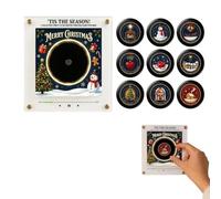 Christmas Music Refrigerator Stickers | 9 Classic Christmas Songs | Fridge Magnet Music Player Set, Mini Record Refrigerator Stickers for Room Decor, Unique Music Gifts
