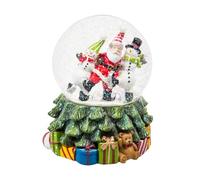 Christmas Musical Snow Globe for Xmas Decoration Holiday Party Decor, Christmas Water Globe Music Box with Music & Swirling Snowflake(Santa Claus and Snowman)