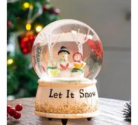 Christmas Musical Snow Globe for Xmas Decoration Holiday Party Decor, Christmas Water Globe Music Box with Music & Swirling Snowflake(Snowman Let It Snow)