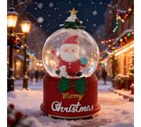 Christmas Musical Snow Globe Light Up Crystal Ball Music Box with Colorful Lights Snowfall Melody Musical Artware Santa Claus Exquisite Desktop Ornament for Birthday Christmas Thanksgiving Present