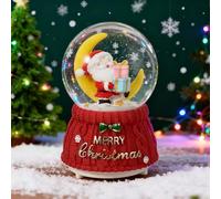 Christmas Musical Snow Globe Light Up Crystal Ball Music Box with Colorful Lights Snowfall Melody Musical Artware Santa Claus Exquisite Desktop Ornament for Birthday Christmas Thanksgiving Present