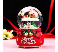 Christmas Musical Snow Globe Light Up Music Box Automatic Snowfall and Colorful Lights Santa Claus Deer Snow Globe Desktop Ornament Christmas New Year Birthday Gift for Kids Girls Children Adults