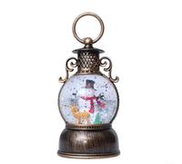 Christmas Musical Snow Globe Water Lantern With Floating Snowflakes LED Light Battery USB Powered Timer Function Decorative Ball Winter Home Decor(snow man)