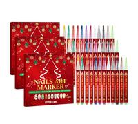 Christmas Nail Art Pens Set for Nails 5 Colors, 2025 Christmas Upgrade Nail Art Markers Pens, DIY Quick Dry Graffiti Pens, 3D Nail Polish Pens for Painting,DIY Nails Art Drawing Tool Gift (3)