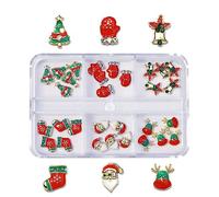 Christmas Nail Art Rhinestone Metal Nail Charms Santa Hat Snowflake Christmas Nail Art Charms Nail Decoration for Women