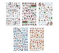 Christmas Nail Art Sticker Gingerbread Man Christmas Tree Wreath Elk Pine Cones Berry Nail Decals Xmas Decoration for Salon