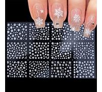 Christmas Nail Art Stickers 3DSelf-Adhesive Nail Decals Snowflakes Reindeer Decals Manicure Decor for Fingernail Toenail