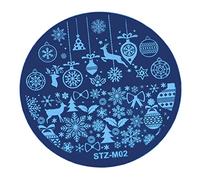 Christmas Nail Stamper Kit with Snowflakes, Xmas Nail Art Stamping Plates Manicure Tools(Style1)