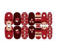 Christmas Nail Stickers Self-Adhesive Full Wraps,1 Sheet Nail Polish Strips,DIY Snowflake Santa Claus Snowman Art Glitter Decals Decoration,Xmas Hat Reindeer Pattern Nail Files Party Decor (A5)