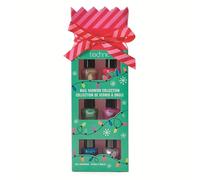 Christmas Nail Varnish Gift Set - 6 x 3.5ml Vegan Nail Polishes in Festive Cracker Box - Metallic & Shimmer Colours Gold Pink Green Red Blue Silver - Stocking Filler & Secret Santa Present