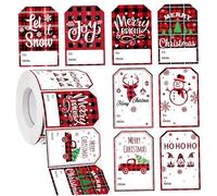 Christmas Name Tags, 1 Roll 500 Sheets Self Adhesive Christmas Stickers Decorative Paper Label Stickers for Xmas Holiday, Tag, Tags