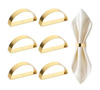 Christmas Napkin Rings, 6 pcs Gold Napkin Rings, Semicircle Metal Napkin Holder Napkin Buckles for Xmas Holiday Wedding Party Dinner Table Decoration