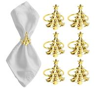 Christmas Napkin Rings,6PCS Gold Christmas Tree Napkin Pumpkin Rings,Dinner Buckle Holder,Serviette Holder Buckles for Dining Table Decorations Wedding Birthday Holiday Party,Family Gatherings Decor