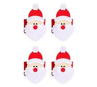 Christmas Napkin Rings Set of 4 Santa Napkin Holders for Dining Table Decor for Christmas Holiday Party Decor Napkin Holder Gold