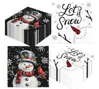 Christmas Napkins,Black White Disposable Snowman Napkins Let It Snow Christmas Dinner Napkins for Winter Themed Xmas Holiday Supplies