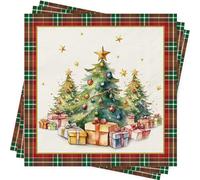 Christmas Napkins Christmas Table Decorations 40Pcs Christmas Tree Paper Napkins Christmas Serviettes Red Xmas Napkins Christmas Tissue Paper Luncheon Dinner Napkins for Christmas Party Tablewar