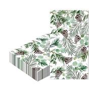 Christmas Napkins Serviettes Disposable 40x33cm,20Pcs Xmas Serviette Napkin,Christmas Decor Pinecone Pine Tree Tissue Cocktail Dessert Dinner Napkins for Christmas Party Paper Napkin Table Decorations
