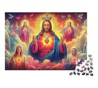 Christmas Nativity 1000 Piece Jigsaw Puzzle Jesus Christ Portrait for Adults Educational Game Beautiful Decoration Challenge High Difficulty Birthday Gifts 52x38cm/1000pcs