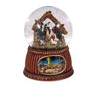 Christmas Nativity 100MM Musical Snow Globe Glitterdome - Plays Tune O'Holy Night