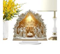 Christmas Nativity,2D Jesus Religious - Small Nativity Scene Christmas Decorations - for Christian Holiday Outdoor Desk Table Shelf Mantel Fireplace Bedroom Living Room Office