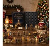 Christmas Nativity Advent Calendar, 3D Journey to Bethlehem Advent Calendar,24 Collectible Figurines, Christian Religious Christmas Countdown Calendar, Nativity Scene Decor for Adults Family