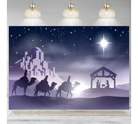 Christmas Nativity Backdrop Holy Night Stars Three Kings Birth of Epiphany Background Photographic Banner ity 300x200cm