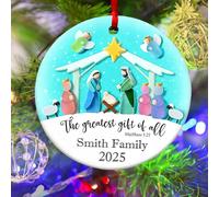 Christmas Nativity Decoration, Christian Nativity Scene Decorations for Tree, Religious Christmas Ornament with Holy Family, for Home/Church/Community Center (A)