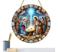 Christmas Nativity Decorations - Christmas Ornaments | Easter Religious Figures | Ornament Nativity Scene Display for Front Door Adults Home Living Room Holiday Celebration | Faith Symbol Idea