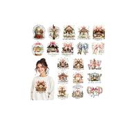 Christmas Nativity DTF Transfers Ready to Press - 20 Sheets Coquettte Bow Heat Transfers for T Shirts Christian Jesus Iron on Decals for Clothing Hats Hoodie Curtains Backpacks DIY Christmas Costume