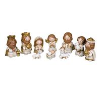 Christmas Nativity Figures - Hand Painted Resin Decoration, Vintage Nativity Scene Sculpture with Fine Handwork, Faith Based Ornament | Collection of 10 Figures Ideal For The